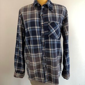 NSF Blue Ombré Plaid Button Down